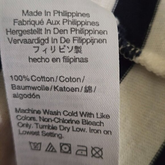 J. Crew Knit Navy Striped Midi Dress Spring 2022 Sustainable Cotton Size XXS - Picture 6 of 7